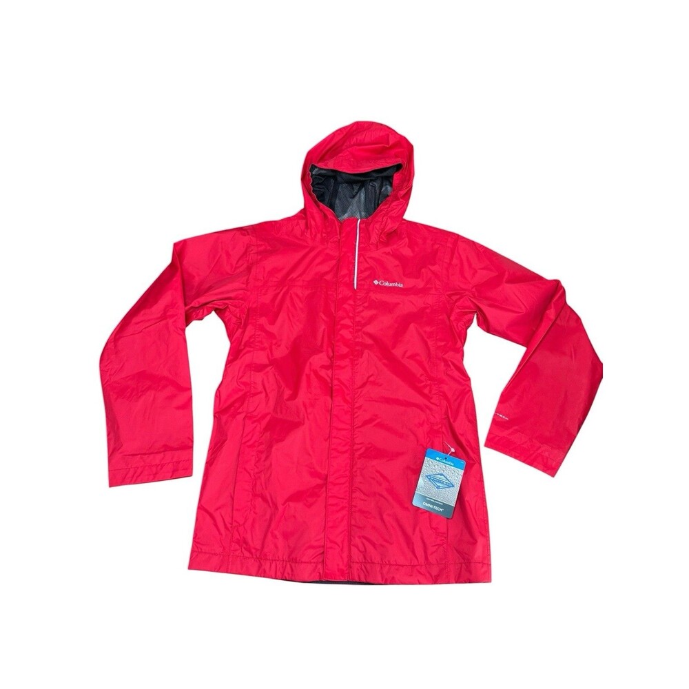 NWT Columbia Rain Jacket Youth Medium Red Waterproof Watertight II